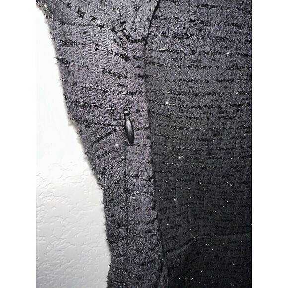 NEW Zara Dress Size XS Womens Tetured Mini Weave Tweed Black Blazer Ruffle Dress - Picture 7 of 7